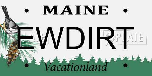 EWDIRT Maine License Plate