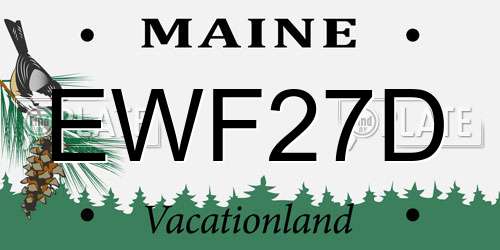 EWF27D Maine License Plate