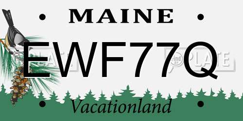 EWF77Q Maine License Plate