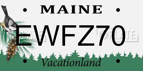 EWFZ70 Maine License Plate