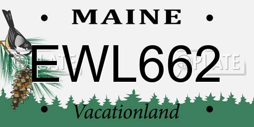 EWL662 Maine License Plate