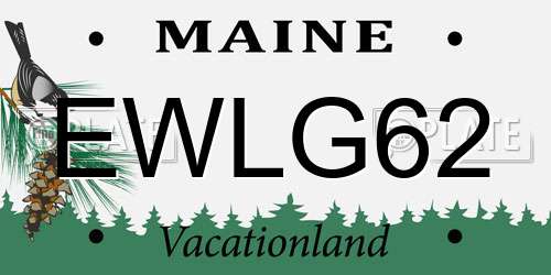 EWLG62 Maine License Plate
