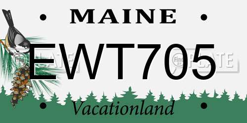 EWT705 Maine License Plate