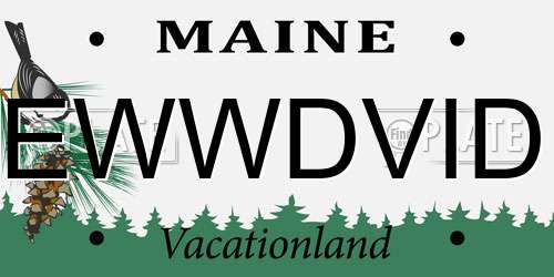 EWWDVID Maine License Plate
