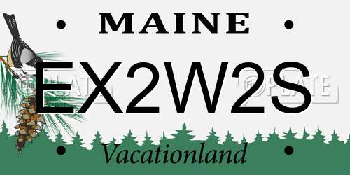 EX2W2S Maine License Plate