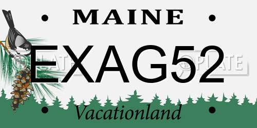 EXAG52 Maine License Plate