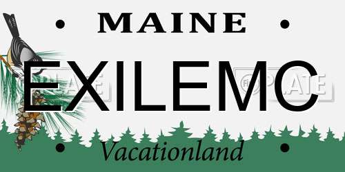EXILEMC Maine License Plate