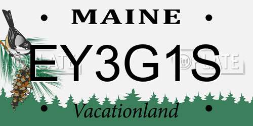 EY3G1S Maine License Plate