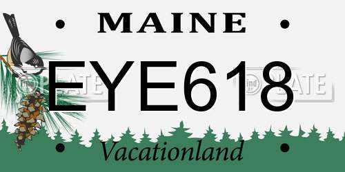 EYE618 Maine License Plate