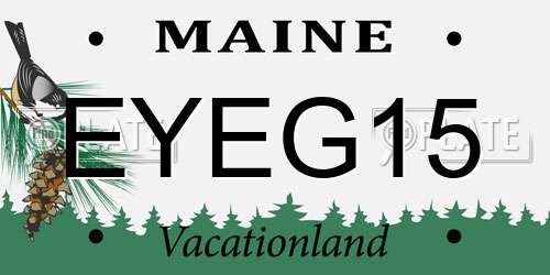 EYEG15 Maine License Plate