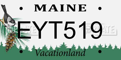 EYT519 Maine License Plate