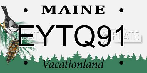EYTQ91 Maine License Plate