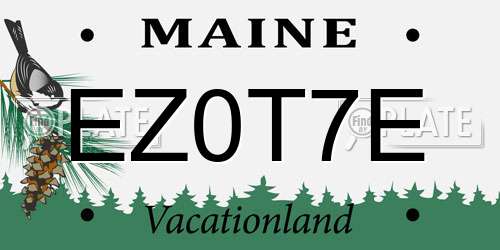 EZ0T7E Maine License Plate