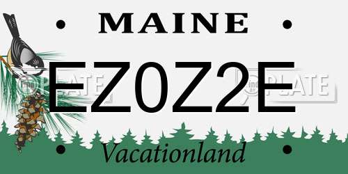 EZ0Z2E Maine License Plate