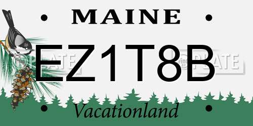 EZ1T8B Maine License Plate