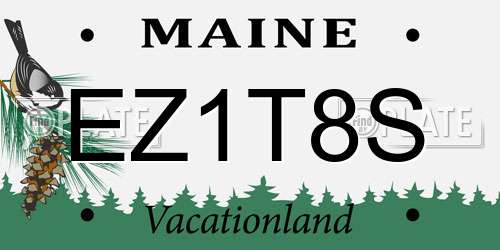 EZ1T8S Maine License Plate