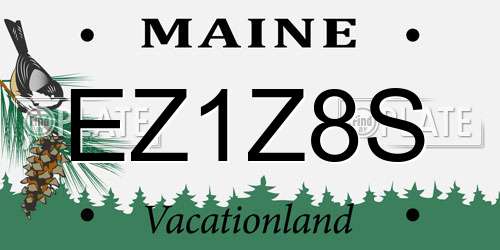 EZ1Z8S Maine License Plate