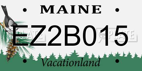EZ2B015 Maine License Plate
