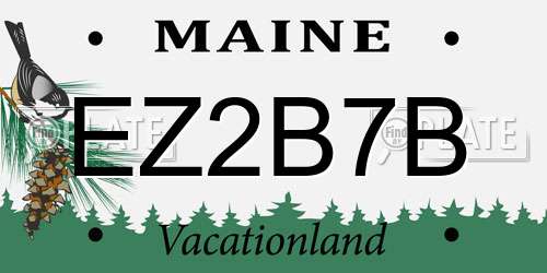 EZ2B7B Maine License Plate