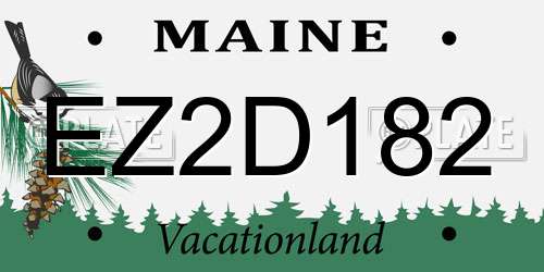 EZ2D182 Maine License Plate