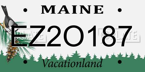 EZ2O187 Maine License Plate