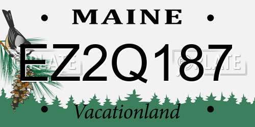 EZ2Q187 Maine License Plate