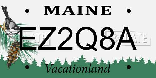 EZ2Q8A Maine License Plate