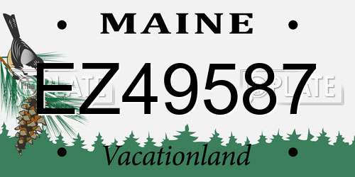 EZ49587 Maine License Plate