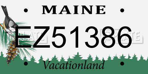 EZ51386 Maine License Plate