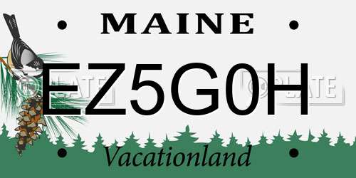 EZ5G0H Maine License Plate