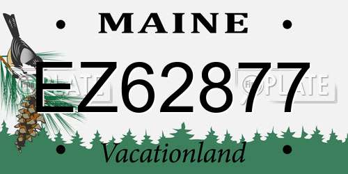 EZ62877 Maine License Plate