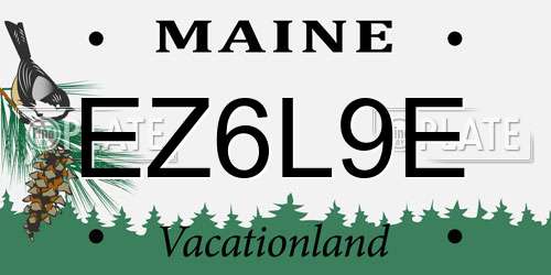 EZ6L9E Maine License Plate