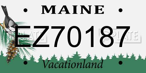 EZ70187 Maine License Plate