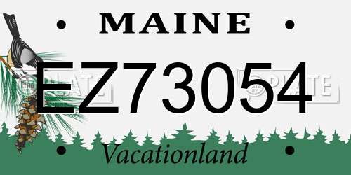 EZ73054 Maine License Plate