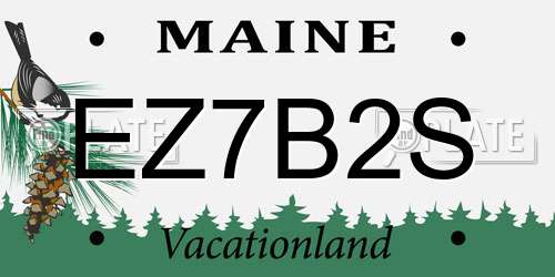 EZ7B2S Maine License Plate