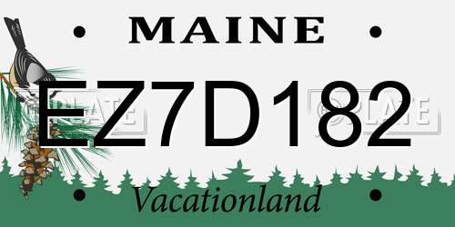 EZ7D182 Maine License Plate