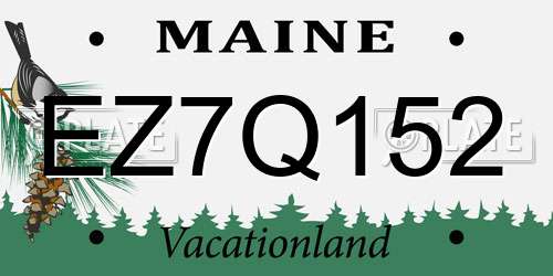EZ7Q152 Maine License Plate