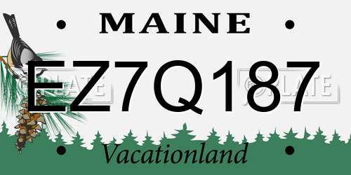 EZ7Q187 Maine License Plate