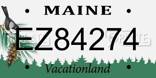 EZ84274 Maine License Plate
