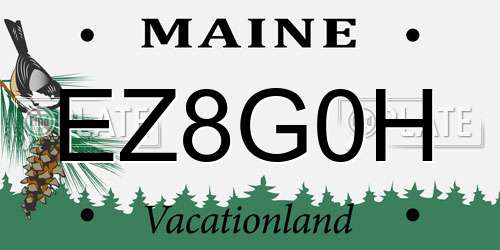 EZ8G0H Maine License Plate
