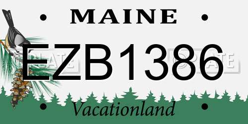 EZB1386 Maine License Plate