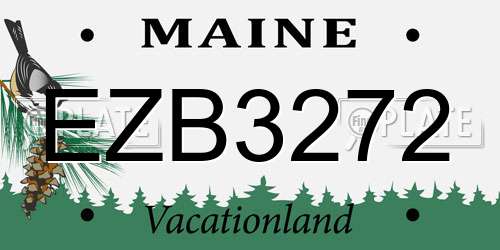 EZB3272 Maine License Plate