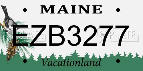 EZB3277 Maine License Plate
