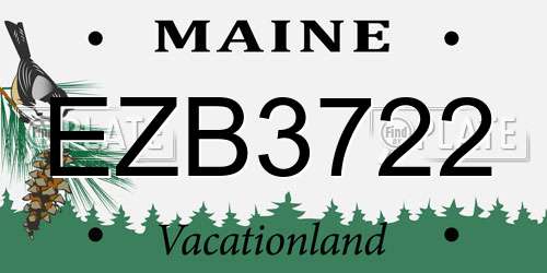 EZB3722 Maine License Plate