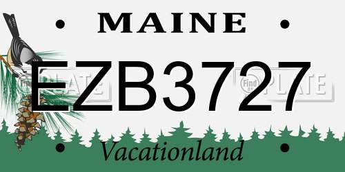 EZB3727 Maine License Plate