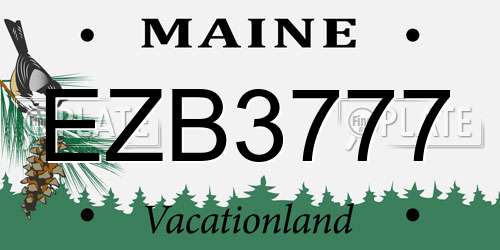 EZB3777 Maine License Plate