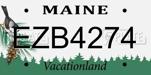 EZB4274 Maine License Plate