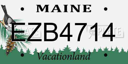 EZB4714 Maine License Plate