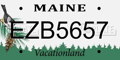 EZB5657 Maine License Plate