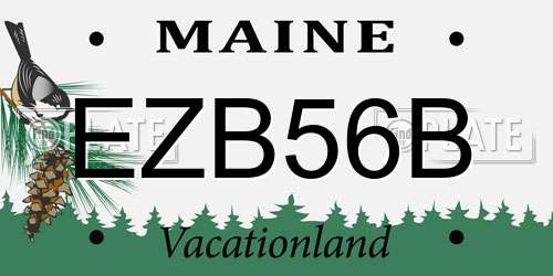 EZB56B Maine License Plate
